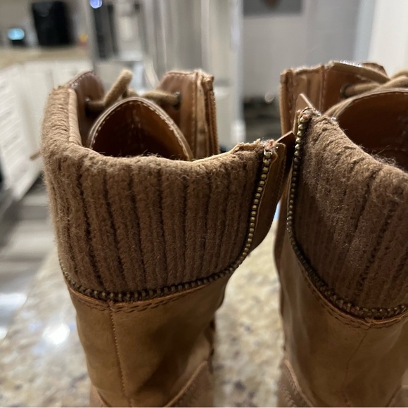 George tan color combat boots lace up and zipper size 7 - Picture 4 of 6